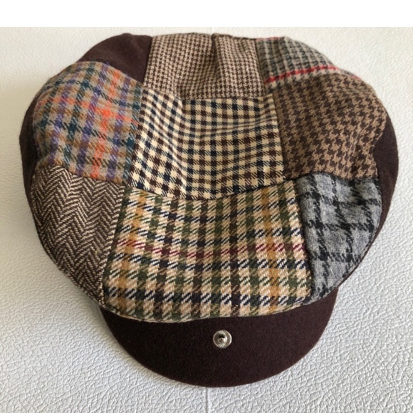 Wool Patchwork Flat Cap - Picture 2 of 5